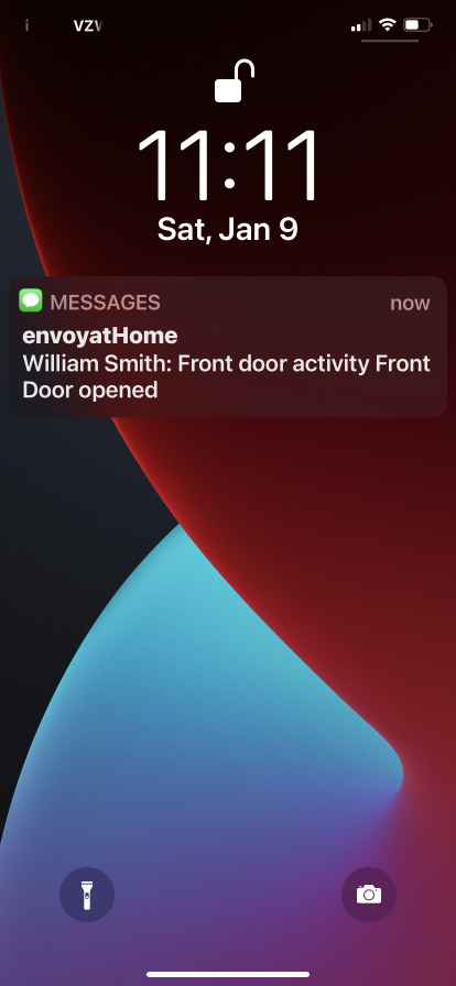 Virtual Caregiving Notfication William Smith Front Door